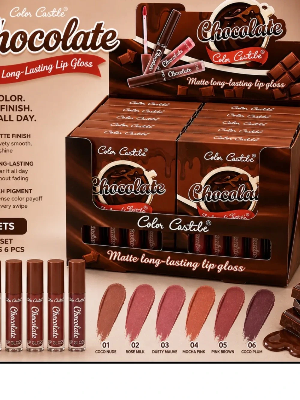 Chocolate Matte Long-Lasting Lip Gloss
